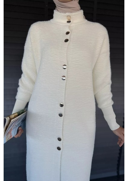 Gold Düğmeli Tesettür Yumoş Triko Hırka P-00018377 fırsatları