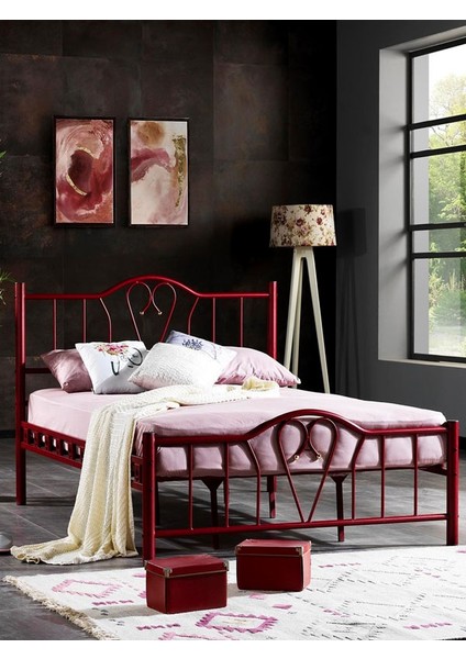 Argimo Orkide Çift Kişilik Ferforje Metal Karyola