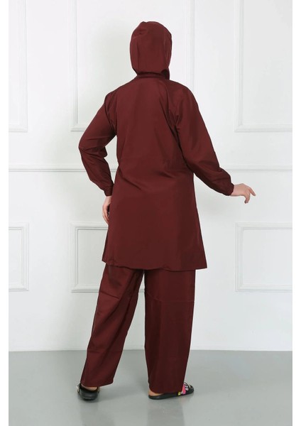 Moda Büyük Beden Tesettür Mayo Bordo modelleri