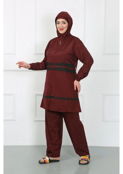 Moda Büyük Beden Tesettür Mayo Bordo fırsatları