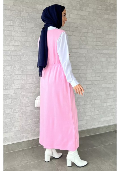 Gül Figürlü Triko Elbise Gömlek Tesettür Ikili Takım P-00018381 fırsatları