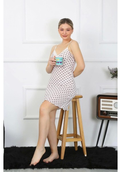 Moda Kadın Ip Askılı Penye Kısa Gecelik indirimleri