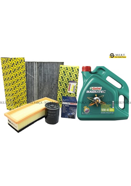 Fiat Punto 1.2 Benzinli Yağ Bakım Filtre Seti + Castrol 10W40
