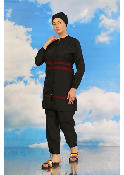 Moda Kadın Tam Tesettür Mayo Siyah