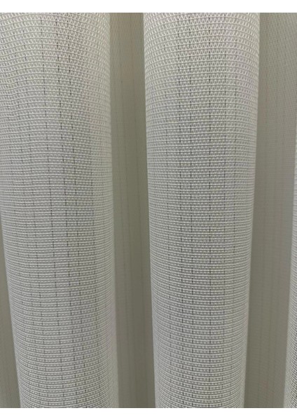 Nivemeshome Meva Altın Çizgili 1/2,5 Sık Pileli Tül Perde Apm