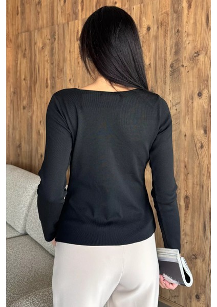 Ön Gül Detaylı Triko Bluz P-00018209 fırsatları