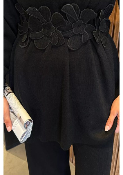 Papatya Aplikeli Tunik Pantolon Triko Tesettür Ikili Takım (S,m,l,xl Uyumludur) P-00018184 fırsatları