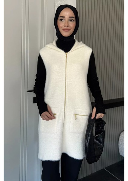 Kolsuz Fermuarlı Yumoş Tesettür Triko Yelek (S,m,l,xl Uyumludur) P-00018185 fiyatları