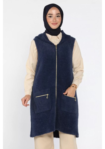 Kolsuz Fermuarlı Yumoş Tesettür Triko Yelek (S,m,l,xl Uyumludur) P-00018185 fiyatları