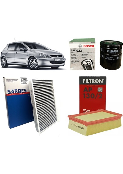 Peugeot 307 2.0 Benzinli Filtre Bakım Seti (2000-2005)