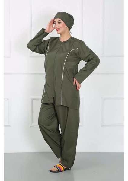 Moda Büyük Beden Tesettür Büyük Mayo Haki