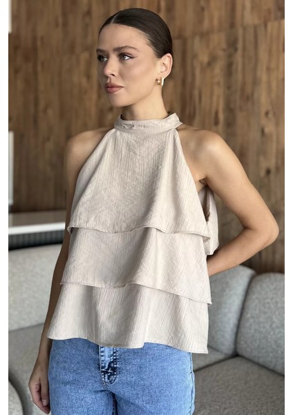 Kadın Sıfır Kol Kat Kat Bluz P-00018036 fiyatları