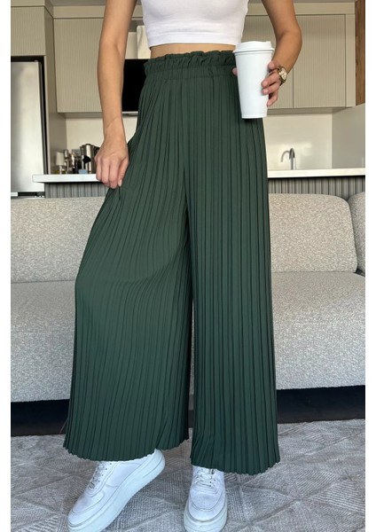 Kadın Bel Lastikli Piliseli Bol Kesim Pantolon P-00018022 fiyatları