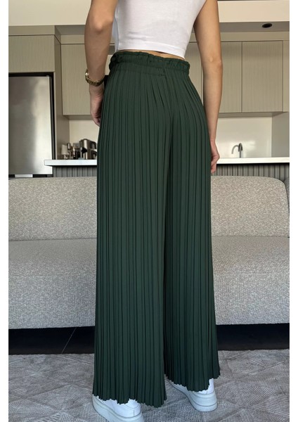 Kadın Bel Lastikli Piliseli Bol Kesim Pantolon P-00018022 modelleri