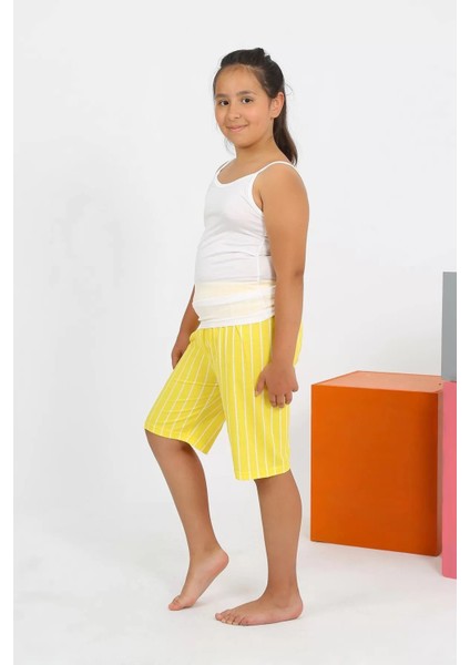 Moda Kız Çocuk Ip Askılı Şortlu Penye Beyaz Pijama Takım fiyatları