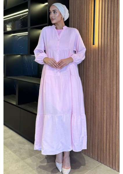 Ön Düğmeli Mevsimlik Tesettür Elbise P-00018173 fiyatları