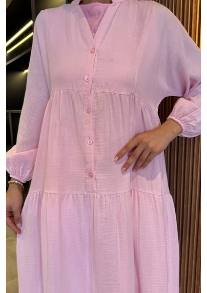 Ön Düğmeli Mevsimlik Tesettür Elbise P-00018173 modelleri