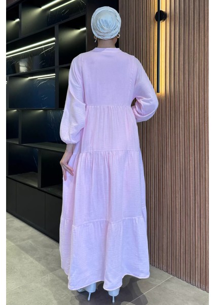 Ön Düğmeli Mevsimlik Tesettür Elbise P-00018173 fırsatları