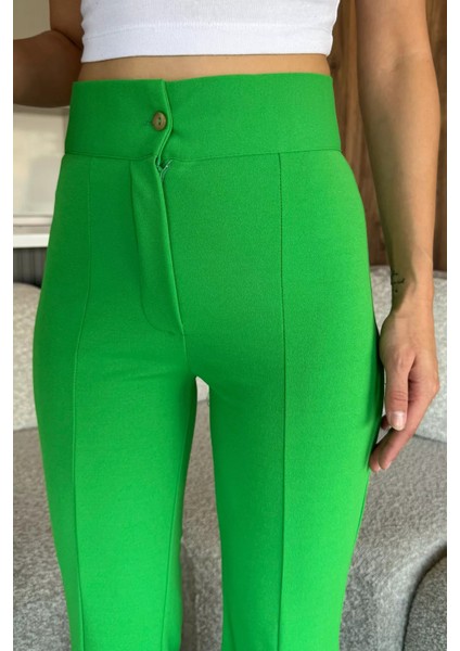 Paça Yırtmaçlı Palazzo Slim Fit Kumaş Pantolon P-00018030 fırsatları