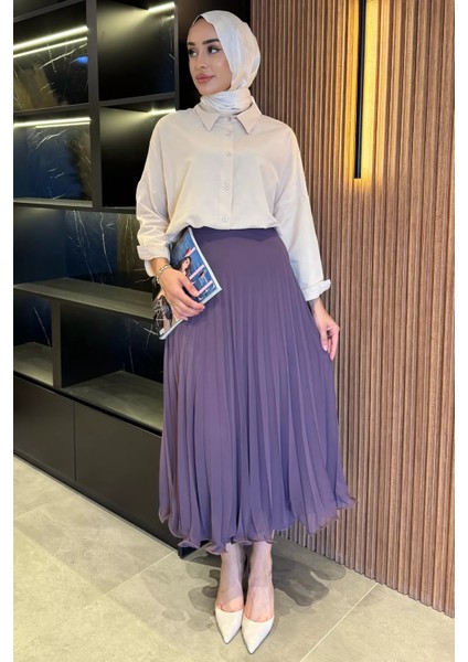 Pileli Şifon Tesettür Etek P-00018003 fiyatları
