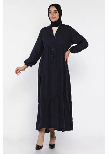 Ön Düğmeli Mevsimlik Tesettür Elbise P-00018173 fiyatları