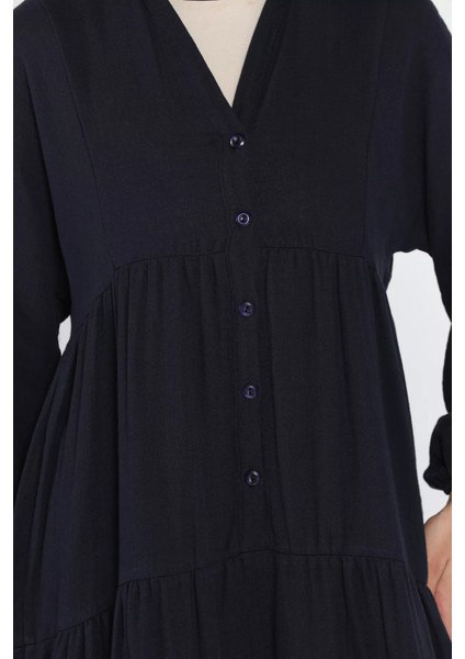 Ön Düğmeli Mevsimlik Tesettür Elbise P-00018173 fırsatları