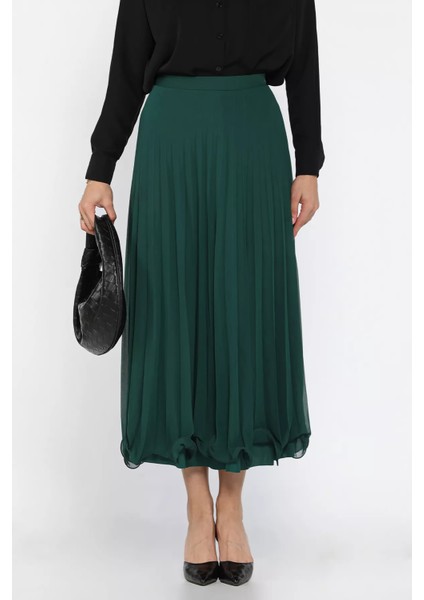 Pileli Şifon Tesettür Etek P-00018003