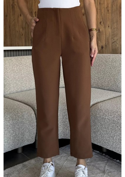 Kadın Bel Çimalı Kumaş Pantolon P-00018026