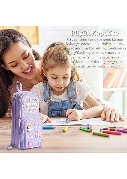 Ally Kawaii Büyük Kapasiteli Tuval Kalemlik Çantası Kızlar Için Kılıf Tutucu Kalem KUTUSU-(5775) fiyatları