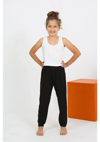 Moda Kız Çocuk Sıfır Kol Beyaz Penye Pijama Takım fırsatları