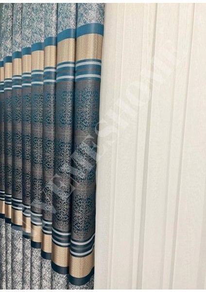 Nivemeshome Monza V-22003 Lagün Klasik 1/3 Sık Pileli Fon Perde Apm fırsatları