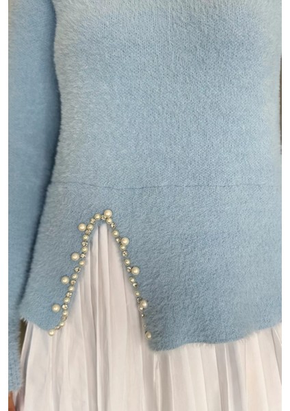 Inci ve Taş Işlemeli Garnili Yumoş Tesettür Triko Kazak (S-M-L Beden Uyumludur.) P-00018071 modelleri