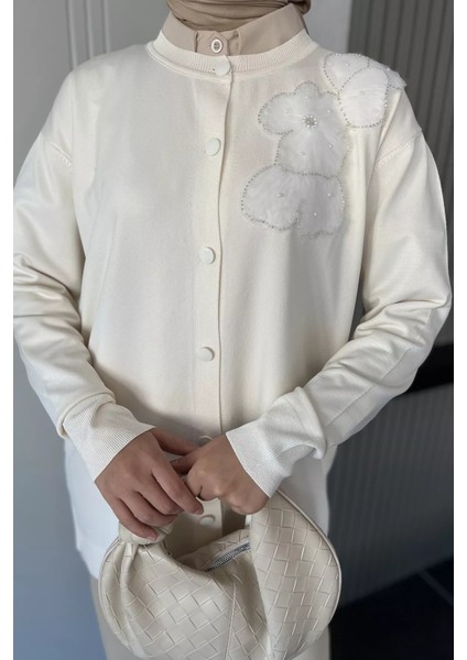 Çiçek Figürlü Ön Düğmeli Tesettür Triko Hırka (S-M-L-Xl Beden Uyumludur.) P-00018076 modelleri