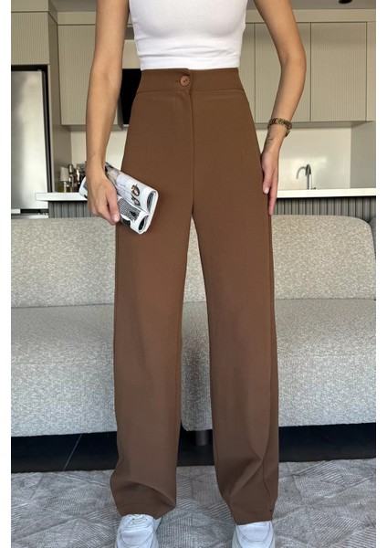 Kadın Bol Paça Kumaş Pantolon P-00018009