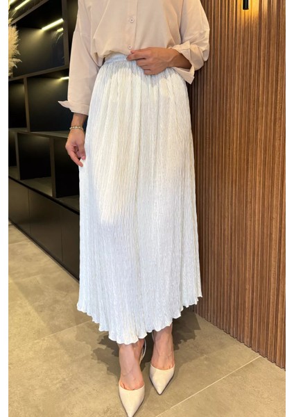 Bel Lastikli Kendinden Desenli Tesettür Etek(S,m,l,xl Uyumludur) P-00018005