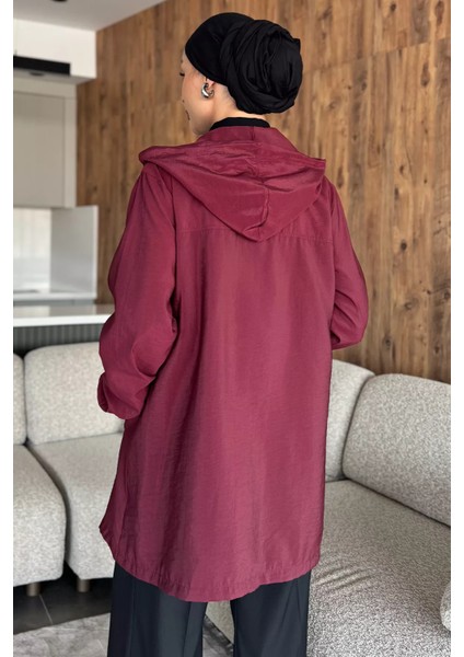 Kapüşonlu Fermuarlı Mevsimlik Tesettür Kap P-00017975 fırsatları