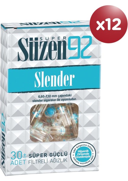 Sigara Ağızlığı Filtresi Slender 12 Adet