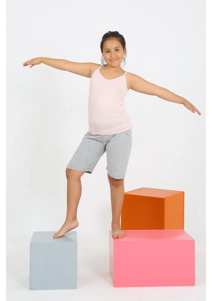 Moda Kız Çocuk Ip Askılı Şortlu Penye Pembe Pijama Takım fırsatları