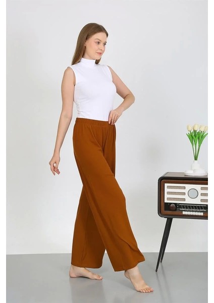 Moda Kadın Bürümcük Kumaş Hafif-Esnek Pantolon 210074 Kahve fiyatları