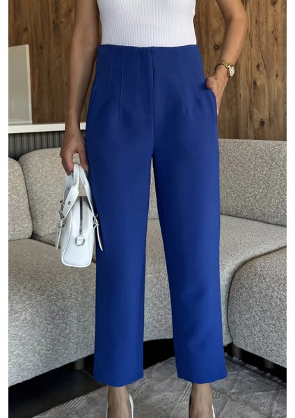 Kadın Bel Çimalı Kumaş Pantolon P-00018026