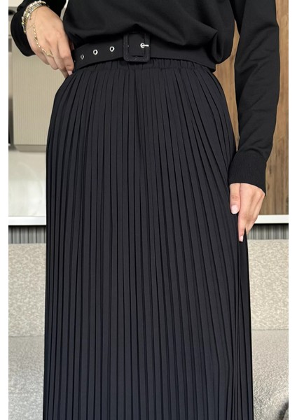 Kemerli Pileli Tesettür Etek (S,m,l,xl Uyumludur) P-00018021 modelleri