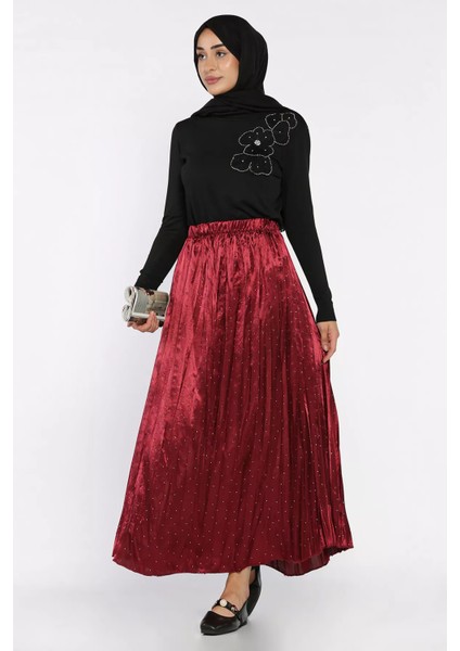 Bel Lastikli Taşlı Tesettür Etek P-00017999 fiyatları