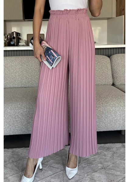 Kadın Bel Lastikli Piliseli Bol Kesim Pantolon P-00018022 fiyatları