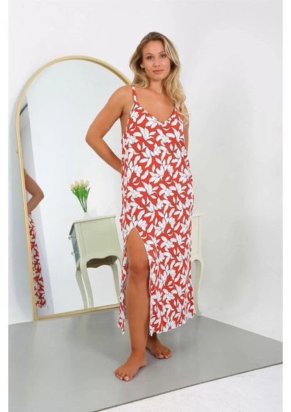 Moda Kadın Büyük Beden Ip Askılı Pamuklu Uzun Gecelik modelleri