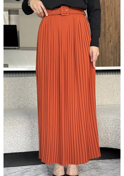 Kemerli Pileli Tesettür Etek (S,m,l,xl Uyumludur) P-00018021