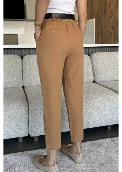 Kadın Kemer Aksesuarlı Yüksek Bel Gabardin Pantolon P-00018027 modelleri