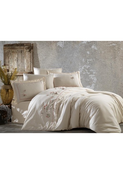 Artiva Nakışlı %100 Pamuk Saten Çift Kişilik Nevresim Takımı Şampanya modelleri