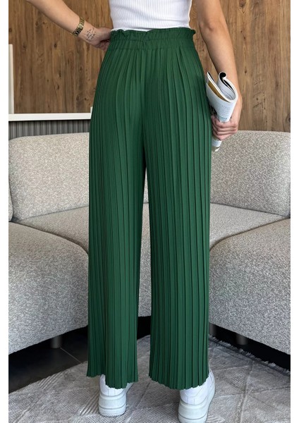 Kadın Bel Lastikli Piliseli Bol Kesim Pantolon P-00018022 modelleri