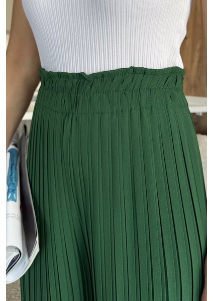 Kadın Bel Lastikli Piliseli Bol Kesim Pantolon P-00018022 fırsatları
