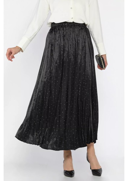 Bel Lastikli Taşlı Tesettür Etek P-00017999